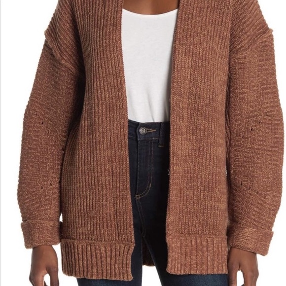 Free People High Hopes Knit Cardigan in Brown NWOT - Picture 2 of 6